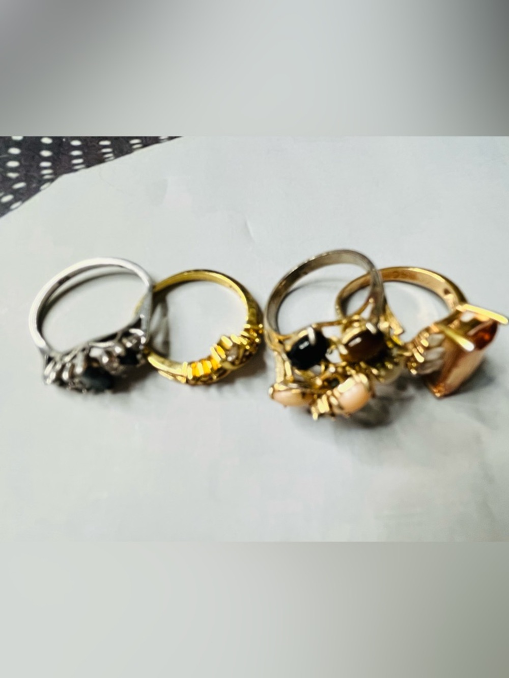 Gold plated over sterling silver 925 Multi-Stone Women's Fashion Ring